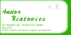 andor miatovics business card